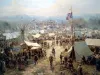 Military camps oil painting